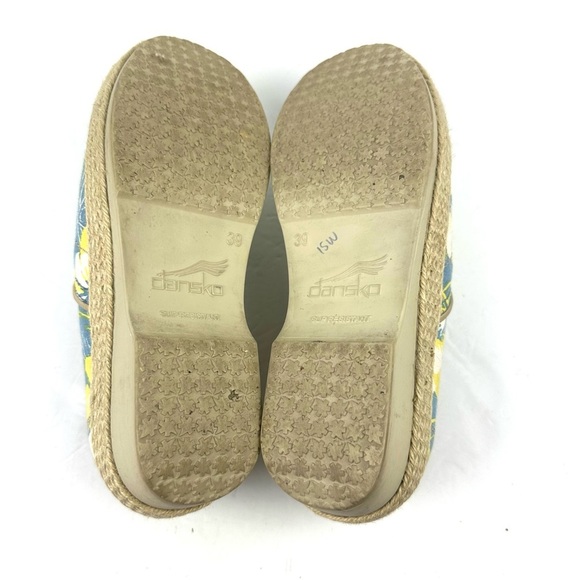 Dansko Victoria Clogs 39 Hawaiin Tahiti Floral Canvas Slip On Shoes Womens - Picture 10 of 12